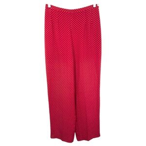 Talbots‎ Size 8 Pants Red Silk Red Gold Print High Waist Lined VTG Classic 959